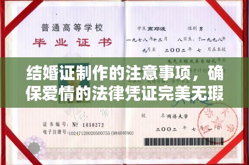 泰安结婚证制作的注意事项，确保爱情的法律凭证完美无瑕